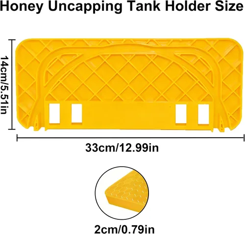 Vista 2 de HIMO Soporte para tanque de destapado de miel, herramienta raspadora de panal de apicultura, soporte de marco de panal amarillo, compatible