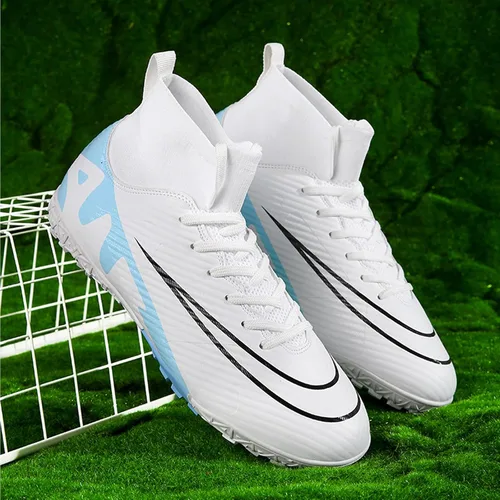 Vista 5 de Qzzsmy Tacos de fútbol para hombre, botas de fútbol de alta calidad, entrenamiento profesional, para deportes al aire libre, interiores, atléticos