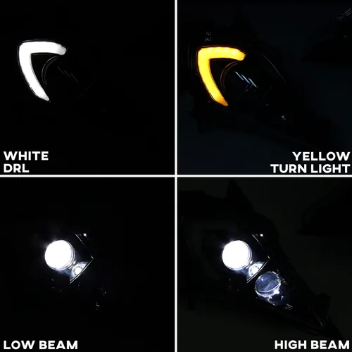 Vista 2 de SAUTVS Faros delanteros LED de haz alto y bajo, luces delanteras DRL luz de señal de giro para Yamaha YFZ 450 YFZ450R YFZ450X Wolverine 450 350