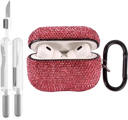 Vista 13 de Funda protectora para AirPods Pro con kit de limpieza, funda protectora de diamantes brillantes para Apple AirPod Pro de 2ª y 1ª
