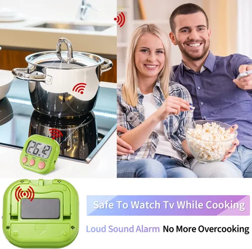 Vista 5 de Macarrie Temporizador digital de cocina de 72 piezas, temporizadores magnéticos a granel para aula, pantalla LCD, alarma fuerte, temporizador