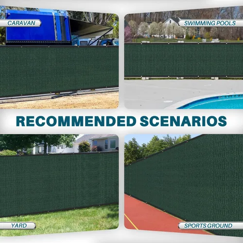 Vista 2 de COARBOR Pantalla de Privacidad para Cerca de 4' x 12', Malla de Protección contra Viento Resistente, Cubierta de Red de Sombra para Pared Exterior