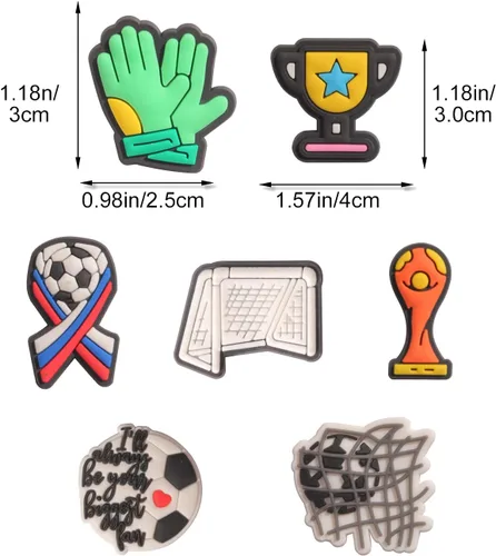 Vista 2 de Dijes deportivos para zapatos de cocodrilo, béisbol, sóftbol, fútbol, baloncesto, croc, dijes para niños, niñas, mujeres y hombres