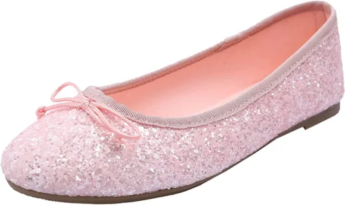 Vista 41 de FEVERSOLE Zapatos planos de ballet de patente para mujer, color macarrón colorido Beige