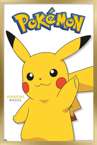 Vista 17 de Trends International Pokémon - Póster de pared de la serie Pikachu Feature Series, 14.72 x 22.37 pulgadas, versión enmarcada de madera de granero