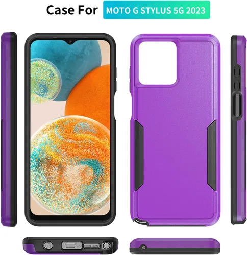 Vista 3 de Funda para Moto G Stylus 5G 2023, con protector de pantalla, [probada contra caídas de grado militar], funda protectora resistente a prueba