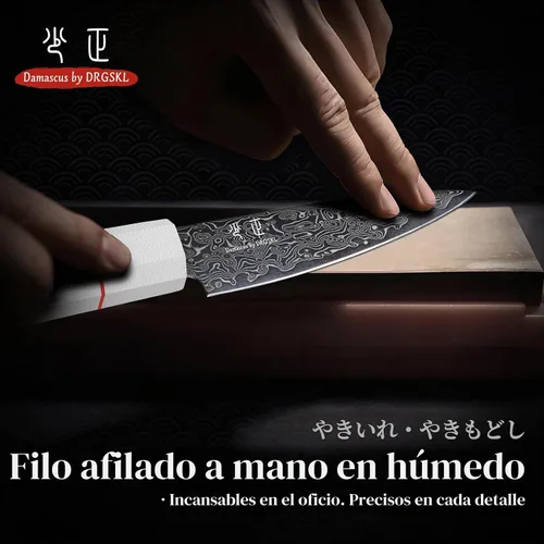 Vista 2 de DRGSKL Cuchillo de fruta de Damasco de 3.5 pulgadas - Cuchillo de pelar