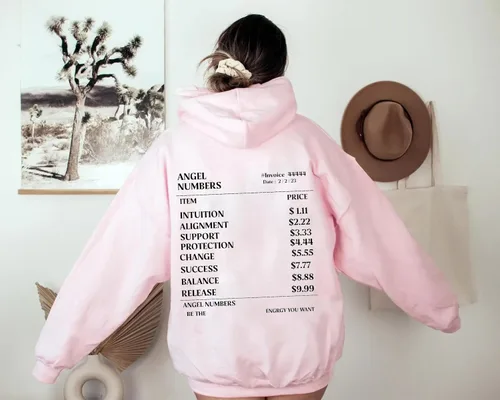 Vista 5 de Sudadera con capucha con número de ángel, sudadera con capucha celestial mística, estética de núcleo de ángel, camisa de manifestación, sudadera