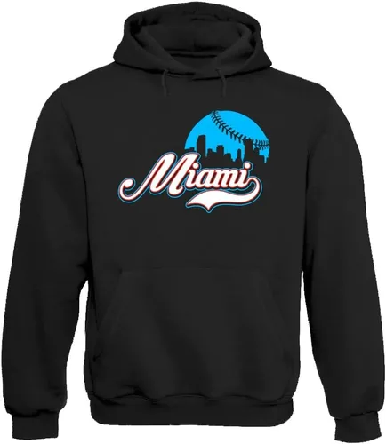 Vista 25 de Xtreme Apparrel Cityscape Skyline - Sudadera con capucha para hombre para fanáticos del béisbol