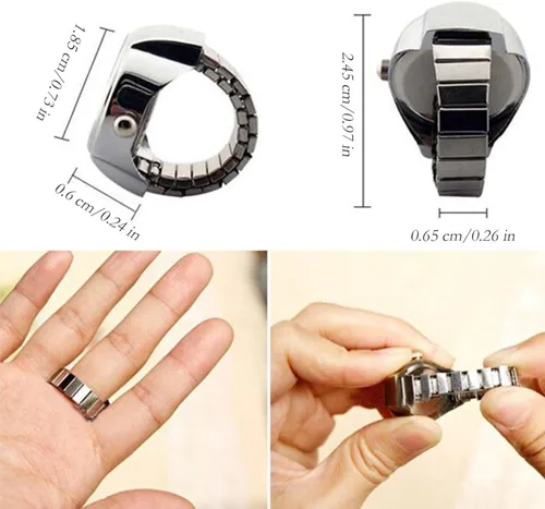 Vista 2 de Reloj de anillo inteligente con anillo preciso, reloj de cristal para cumpleaños, Navidad, regalo de San Valentín