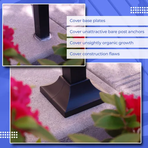 Vista 4 de Cubierta para base de poste de cubierta – Base de zapatos duradera a presión que transforma instantáneamente las patas de la mano y la escalera