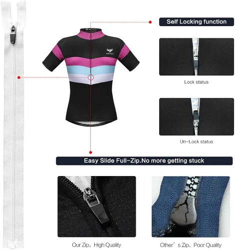 Vista 2 de Maillot de ciclismo de manga corta para mujer, ropa de bicicleta de carretera, pantalones cortos acolchados