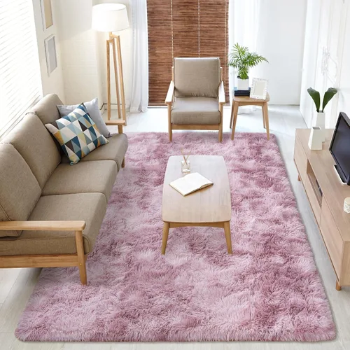 Vista 190 de Softlife Alfombra naranja para dormitorio, alfombra de felpa esponjosa para sala de estar para niñas, alfombra lanuda para niños, alfombra suave