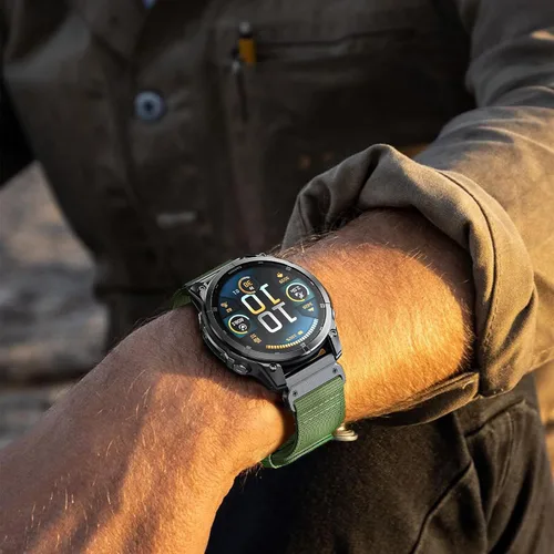 Vista 8 de Compatible con Garmin Fenix 7X/ 6X/ 5X/ 8/8 Pro 51mm/5X Plus/6X Pro/7X pro, Correa de reloj de nylon Quickfit de 26 mm para Tactix 7/Descent Verde