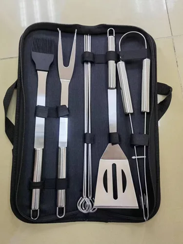 Vista 8 de NewlineNY - Kit de herramientas para barbacoa de acero inoxidable (juego de 3 piezas)