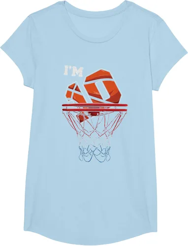 Vista 15 de Camiseta de regalo de cumpleaños con red de baloncesto de 10 años, Negro