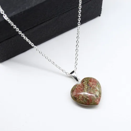 Vista 31 de Gempires Love - Collar con colgante de cristal de corazón para mujer, chapado en plata, cadena ajustable de 18 + 2 pulgadas