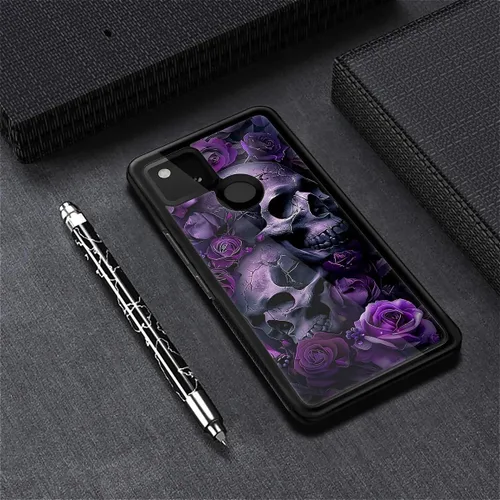 Vista 543 de Compatible con Google Pixel 4A 5G Mobile Case Creative Acrylic Panel trasero Silicona Protección Grip especialmente diseñado para Google Pixel 4A 5G