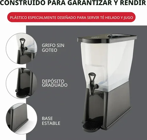 Vista 4 de Winco Dispensador de bebidas delgado de 3 galones con base