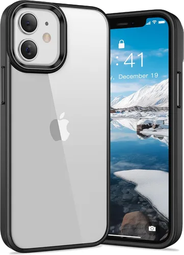 Vista 4 de Vakoo Funda transparente para iPhone 11 Pro Max, antiamarilleo, color negro