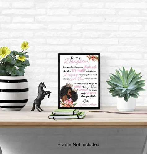 Vista 5 de Arte de pared de niña afroamericana - Arte negro - Decoración para dormitorio de niñas - Regalos para hijas - Habitación para niñas pequeñas