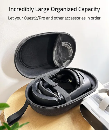 Vista 4 de Syntech Estuche rígido grande con cable de enlace de 16 pies16.4 ft compatible con OculusMeta Quest2