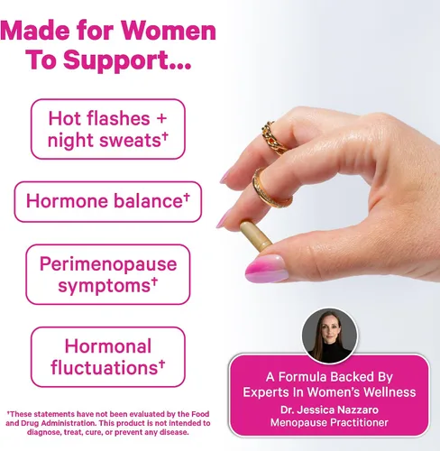 Vista 3 de Pink Stork Suplementos de cohosh negro para mujeres – 540 mg de cohosh negro puro para perimenopausia, apoyo para la menopausia, 30 cápsulas