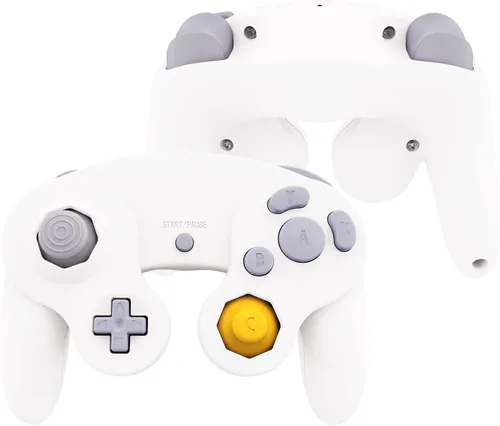 Vista 4 de eXtremeRate Placa trasera blanca para Nintendo Gamecube Controller, cubierta de repuesto de agarre suave al tacto con botones para Nintendo Gamecube