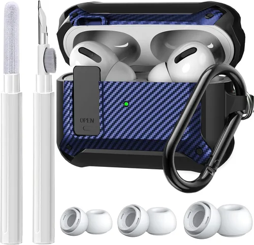 Vista 9 de Olytop Funda de bloqueo para Airpods Pro 2 Gen/Pro con kit de limpieza y puntas de repuesto (S/M/L), funda protectora resistente para iPod Pro