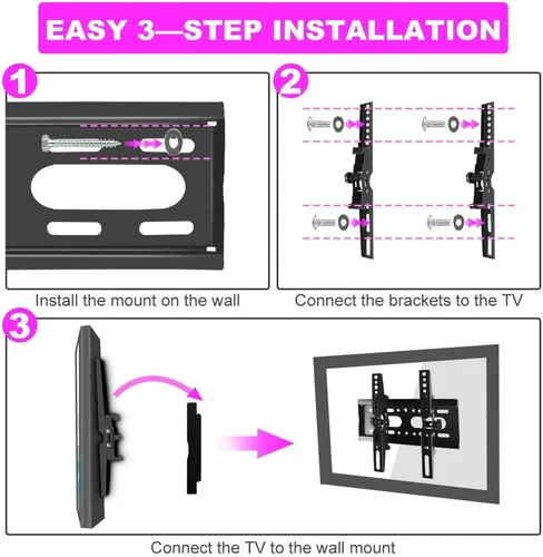 Vista 2 de Soporte de pared para TV de 32 pulgadas, monitor de pantalla plana BRAKCET pequeño soporte de 14-42 pulgadas, ultra delgado y ahorro de espacio