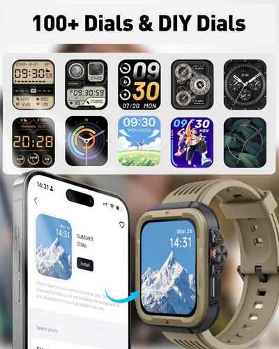 Vista 7 de VRPEFIT Reloj inteligente para hombres y mujeres (respuesta/hacer llamadas), Alexa integrado, rastreador de fitness de 1.8 pulgadas con 100 modos