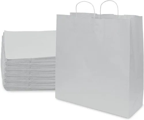 Vista 9 de Prime Line Packaging Bolsas de regalo negras, bolsas de regalo de papel kraft con asas para pequeñas empresas, bolsas de compras extra grandes