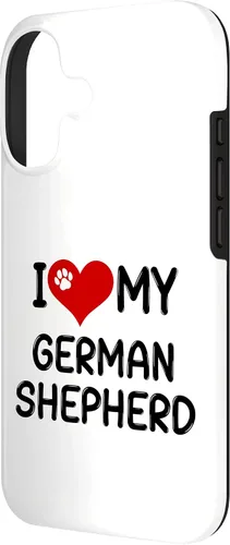 Vista 2 de I Love My German Shepherd Pet Dog Breed Retro Heart Case for iPhone 17