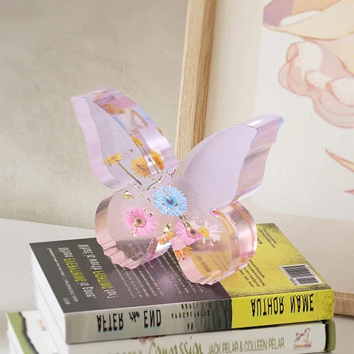Vista 5 de Molde de resina para sujetalibros de mariposa grande 3D, molde de silicona para organizar libros, decoración artística para el hogar, molde