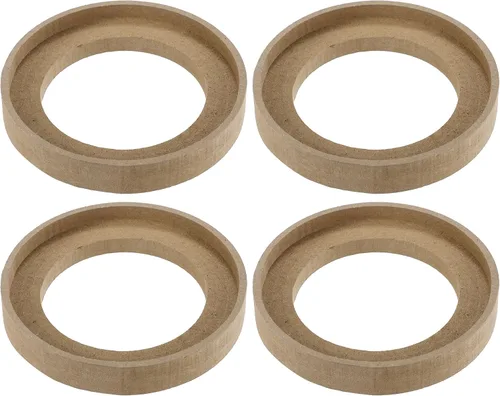Vista 8 de uxcell 4 anillos espaciadores de montaje de subwoofer universales de 1 pulgada de madera maciza beige