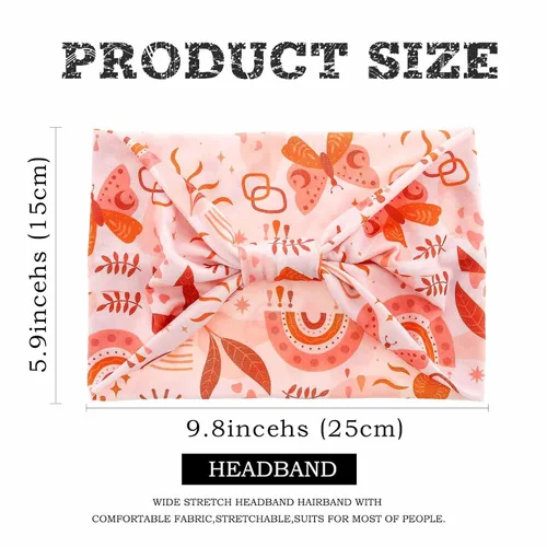 Vista 5 de Acenail Diademas anchas para mujer, turbante bohemio, diadema anudada, floral, elástica, antideslizante, para entrenamiento, yoga, bufandas