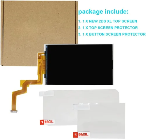 Vista 4 de COCOTOP - Pantalla de repuesto para Nintendo 2DS XL LL (incluye protector de pantalla), color negro