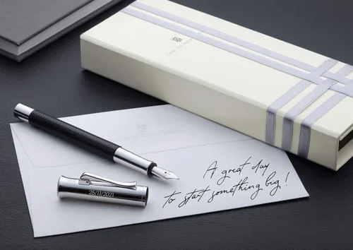 Vista 4 de Graf von Faber-Castell 146541 Faber-Castell Pluma estilográfica, F, punta fina, guilloche, negro