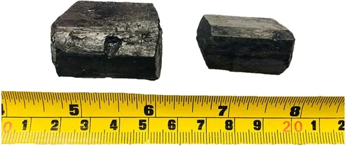 Vista 2 de 2 piezas de cristales de turmalina negra áspera a granel, piedras naturales crudas grandes, cristal de reiki, curación al por mayor (1.2-1.6 in)