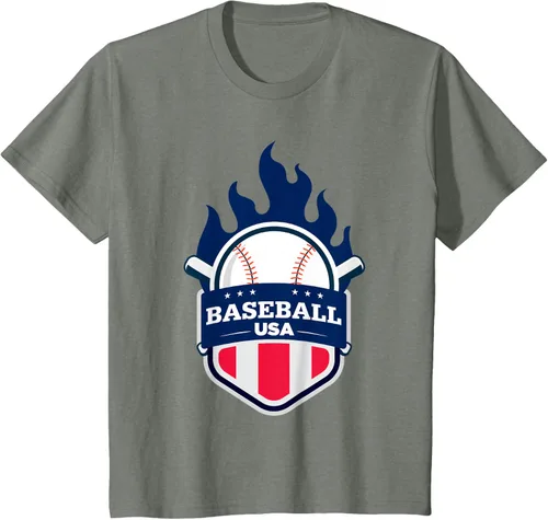 Vista 79 de Baseball USA Support the Team Shirt - Camiseta con la bandera de Estados Unidos, Blanco, S