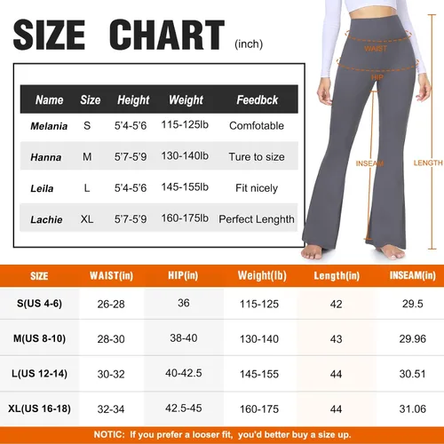 Vista 6 de Pantalones de yoga con corte de bota para mujer, leggings acampanados para mujer, cintura alta, cruzado, entrenamiento, salón, parte inferior