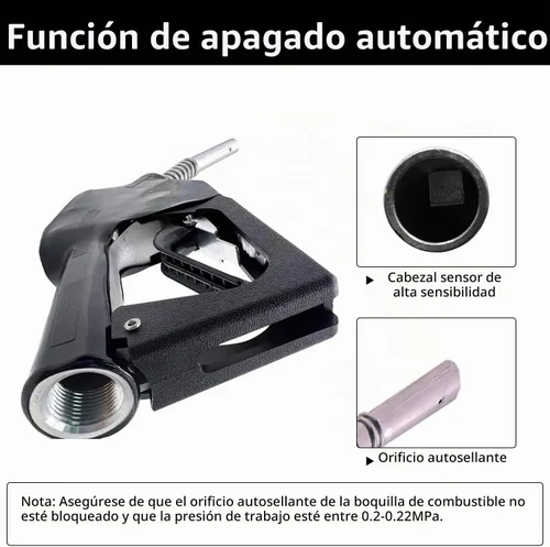 Vista 3 de 11A Negro 3/4 "NPT Boquilla de combustible automática Boquilla de apagado automático Boquilla de bomba de gas Boquilla de flujo máximo 16 GPM con 3