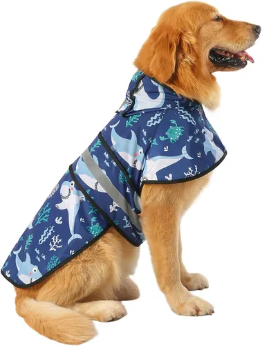 Vista 41 de HDE - Impermeable protector con capucha para perros y cachorros, tallas de la S a la XL (diseño de patos de goma, talla S)