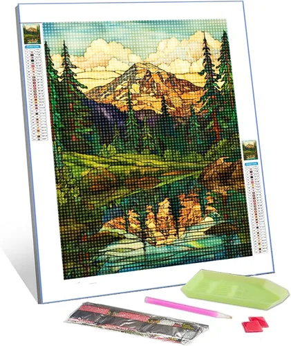 Vista 8 de Pintura de diamantes para plantas suculentas tropicales para adultos, arte de cristal de taladro completo 5D del desierto de Arizona, Estados