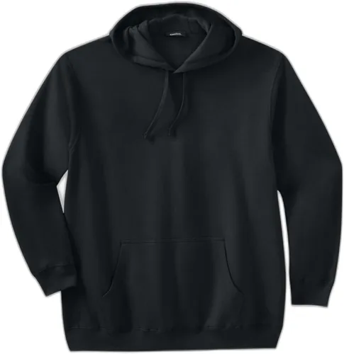 Vista 4 de KingSize Sudadera con capucha de forro polar grande y alta para hombre Negro
