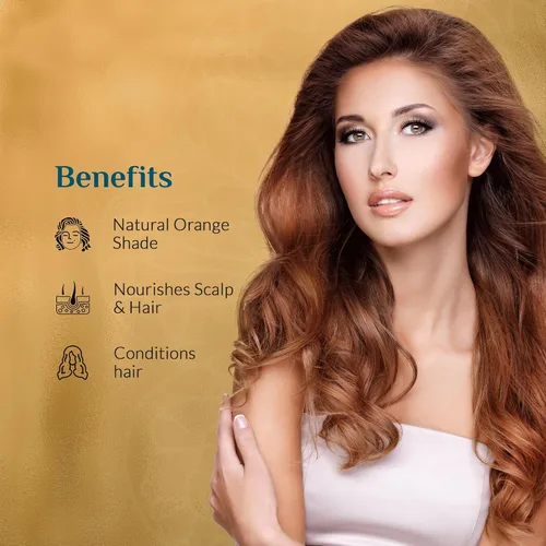 Vista 5 de Polvo de henna orgánico para el cabello, triple refinado, secado al sol, natural y herbario Premium Henna en polvo con Shikakai y Bhringraj Sin