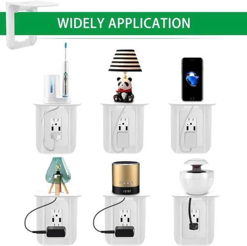 Vista 7 de Estante de salida, soporte de pared de baño con gestión de cables integrada, organizador de pared para decoración inteligente del hogar, ahorro