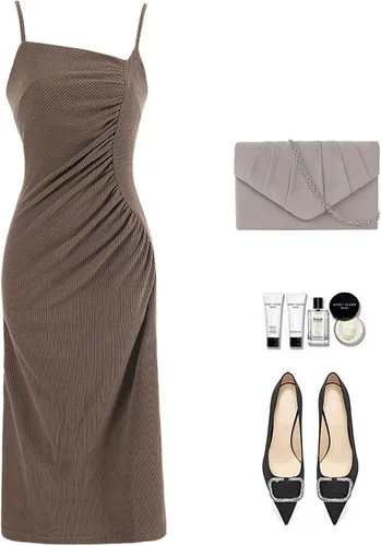 Vista 7 de Bolso de noche de terciopelo plisado para mujer, bolso de hombro con cadena elegante
