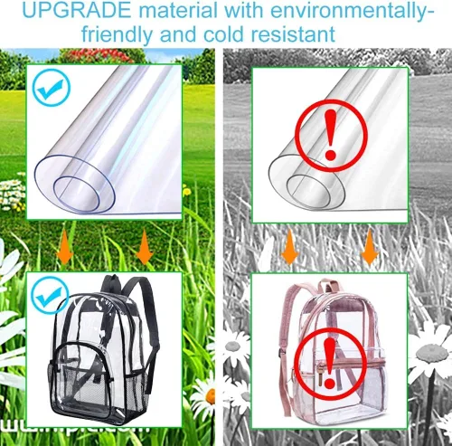 Vista 4 de Mochila transparente, resistente bolsa transparente para mujeres y hombres