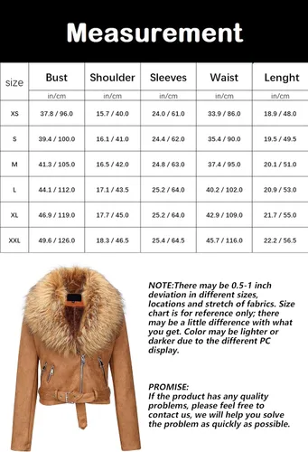 Vista 6 de Bellivera - Chaqueta de piel sintética para mujer, con forro de sherpa y cuello de piel desmontable